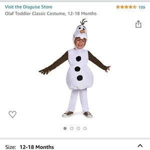 Olaf Toddler Classic Costume, 12-18 Months